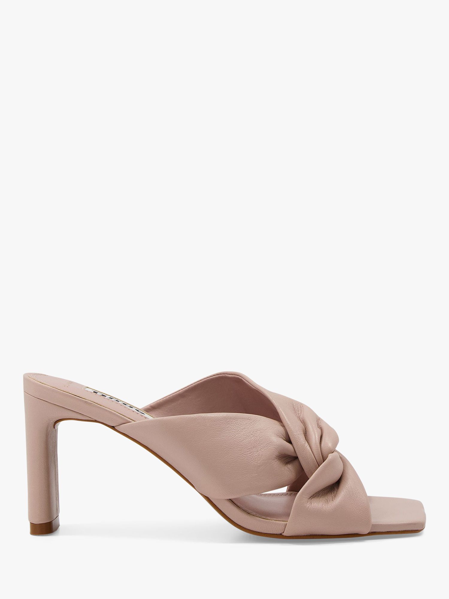 Dune Wide Fit Magnet Leather Mules, Blush at John Lewis & Partners