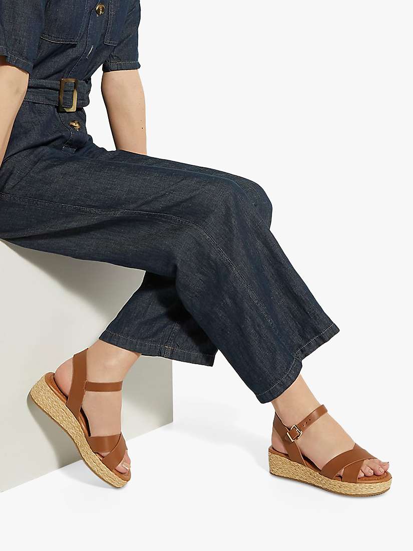 Buy Dune Wide Fit Linnie Leather Espadrille Flatform Sandals Online at johnlewis.com