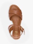 Dune Wide Fit Linnie Leather Espadrille Flatform Sandals, Tan