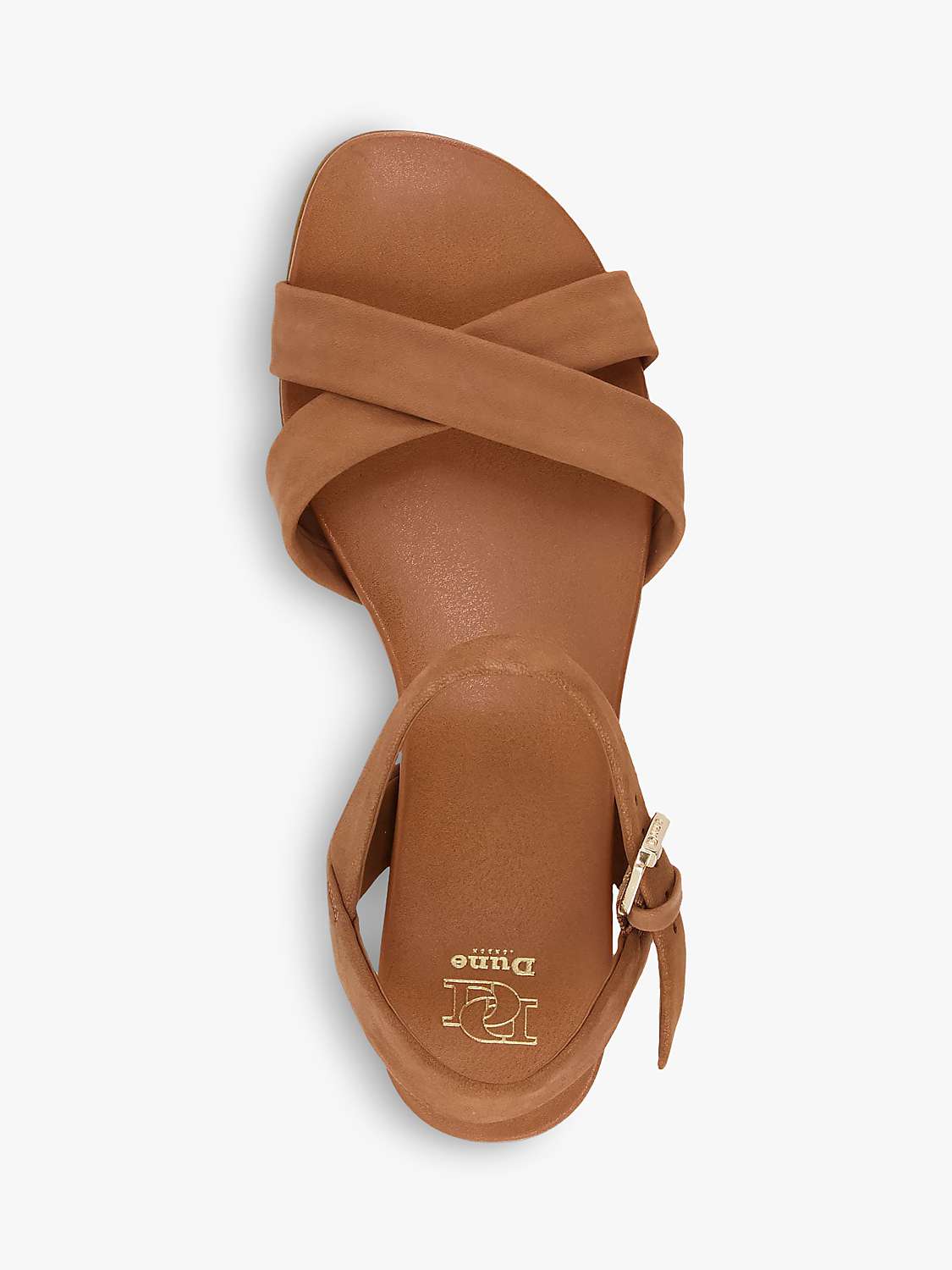 Buy Dune Landie Nubuck Cross Over Strap Sandals, Camel Online at johnlewis.com