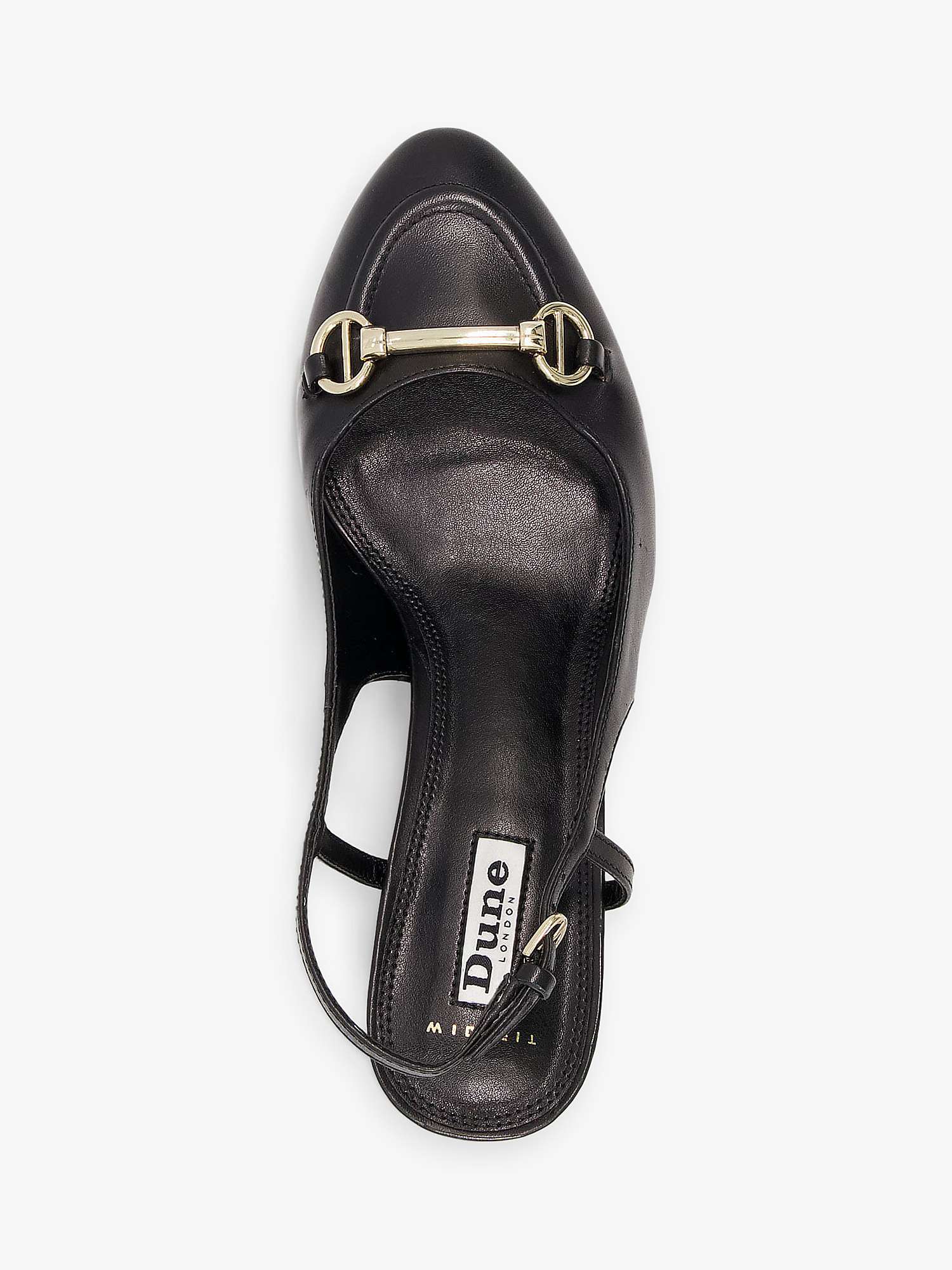 Dune Wide Fit Cassie Leather Slingback Court Shoes, Black at John Lewis ...
