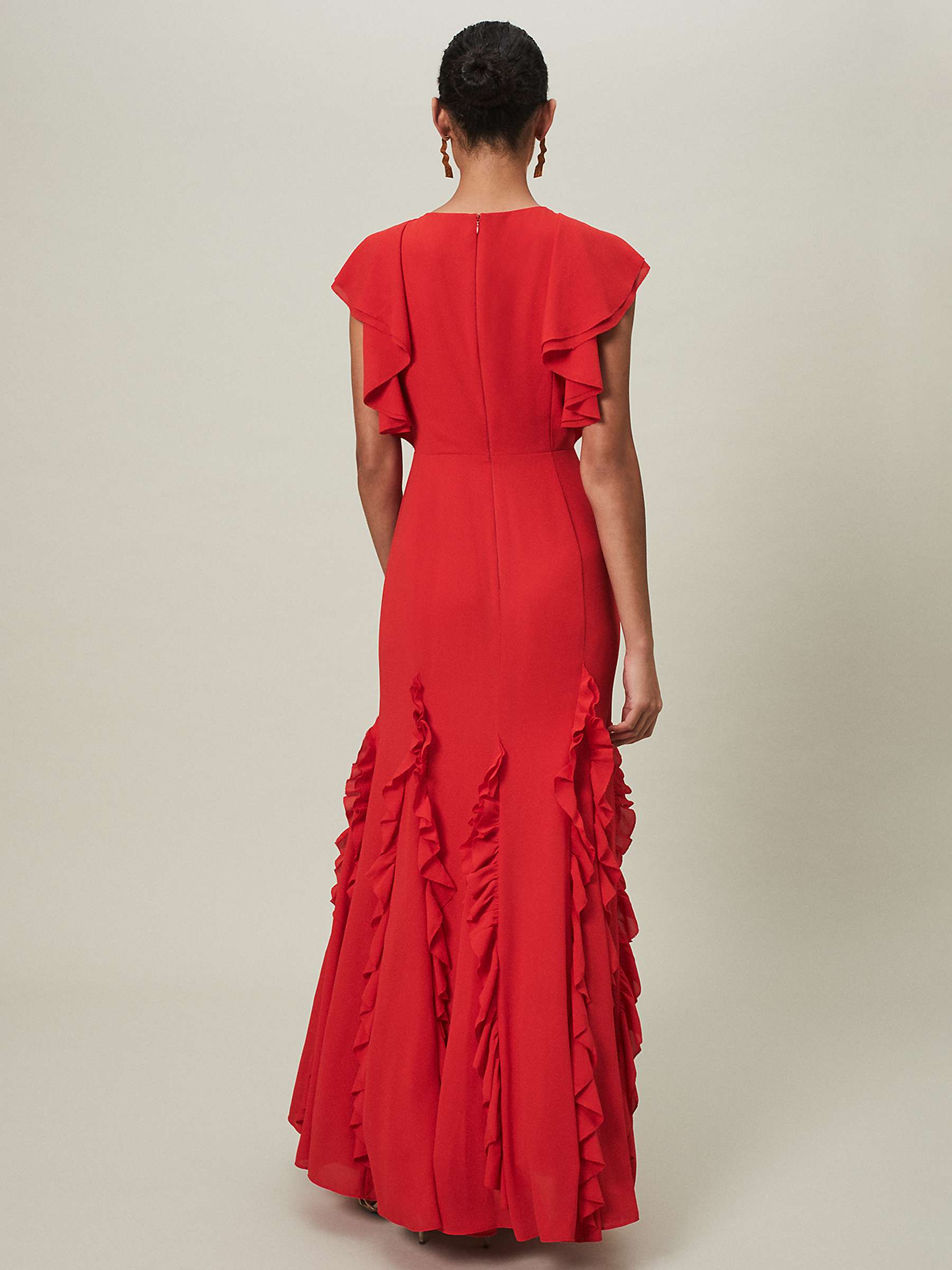 Buy Phase Eight Collection 8 Donatella Ruffle Maxi Dress, Scarlet Online at johnlewis.com