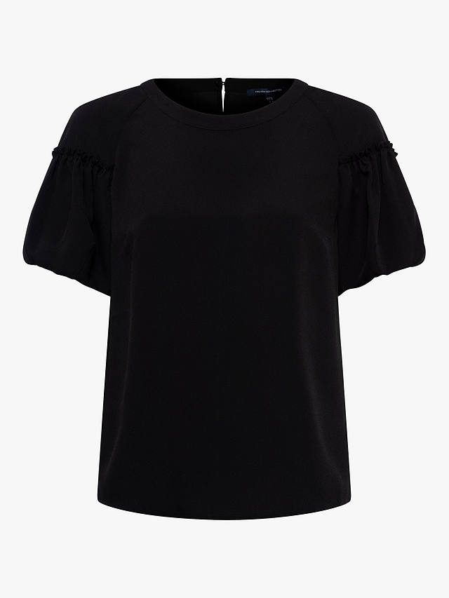 French Connection Light Crepe Top, Black