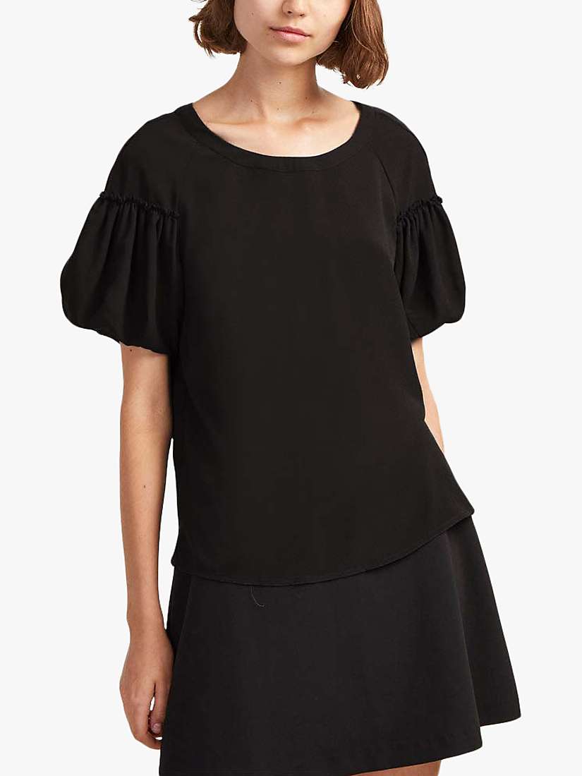 Buy French Connection Light Crepe Top, Black Online at johnlewis.com
