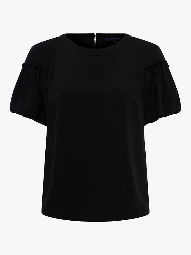 French Connection Light Crepe Top, Black