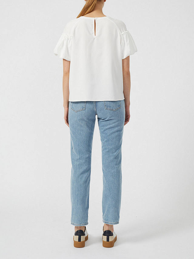 French Connection Crepe Sleeve Detail Top, Summer White