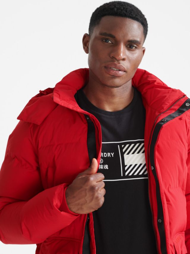 Superdry Train Heavyweight Puffer Jacket, Tango Red, S