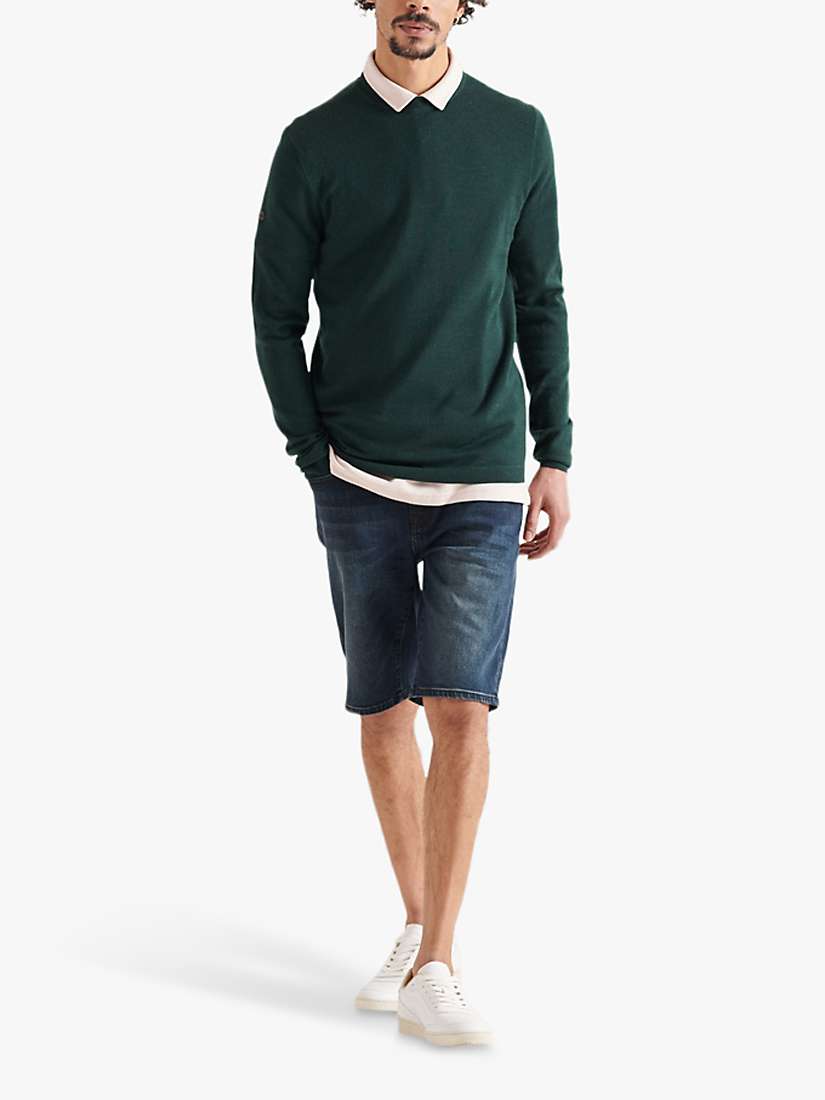 Superdry Merino Crew Neck Jumper, Forest Green at John Lewis & Partners