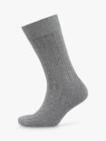 Superdry Casual Rib Cotton Blend Socks, Grey Marl