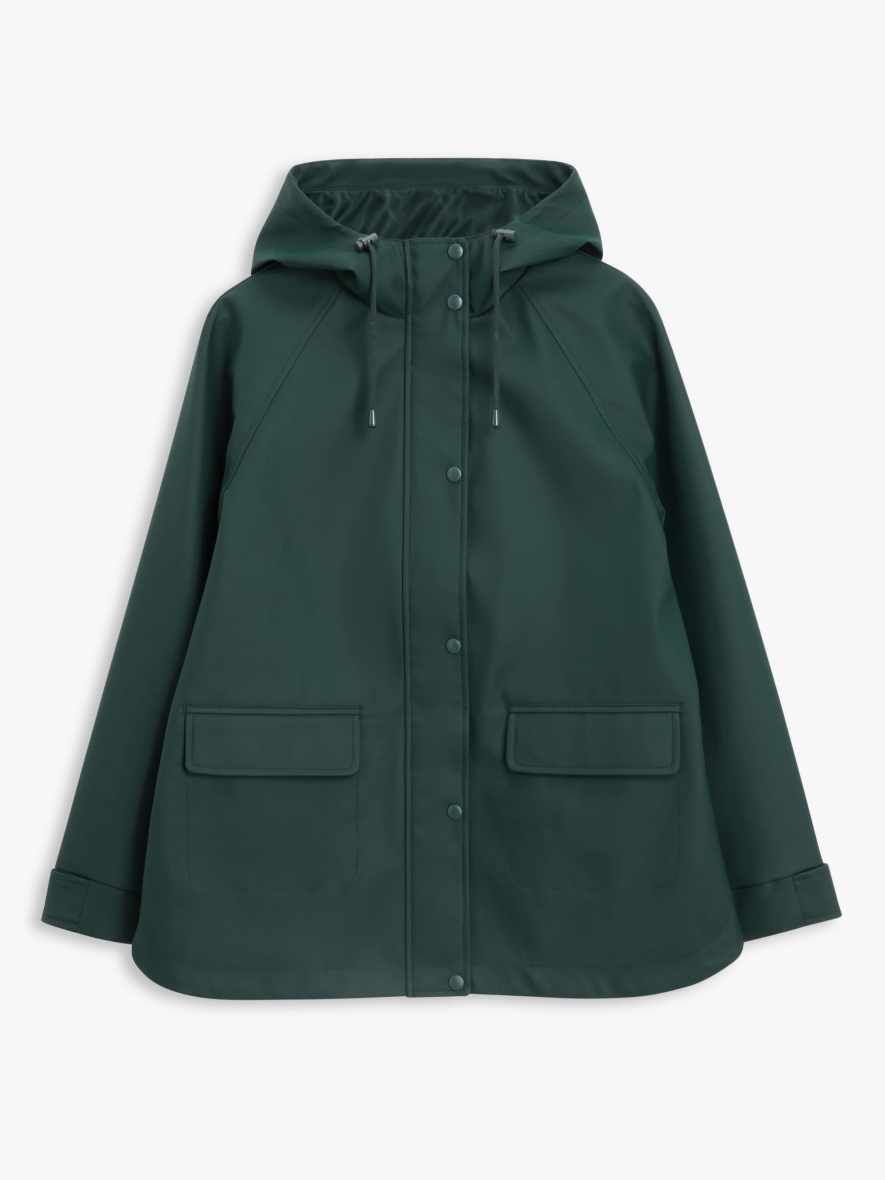 John Lewis Short Waterproof Hooded Mac, Bottle Green at John Lewis ...