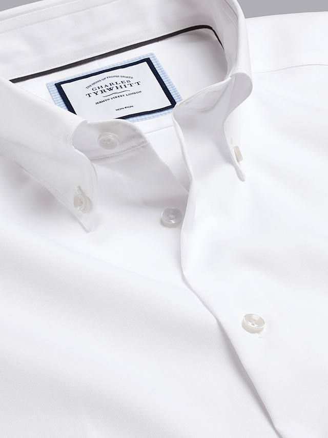 Charles Tyrwhitt Button-Down Collar Non-Iron Slim Fit Shirt, White