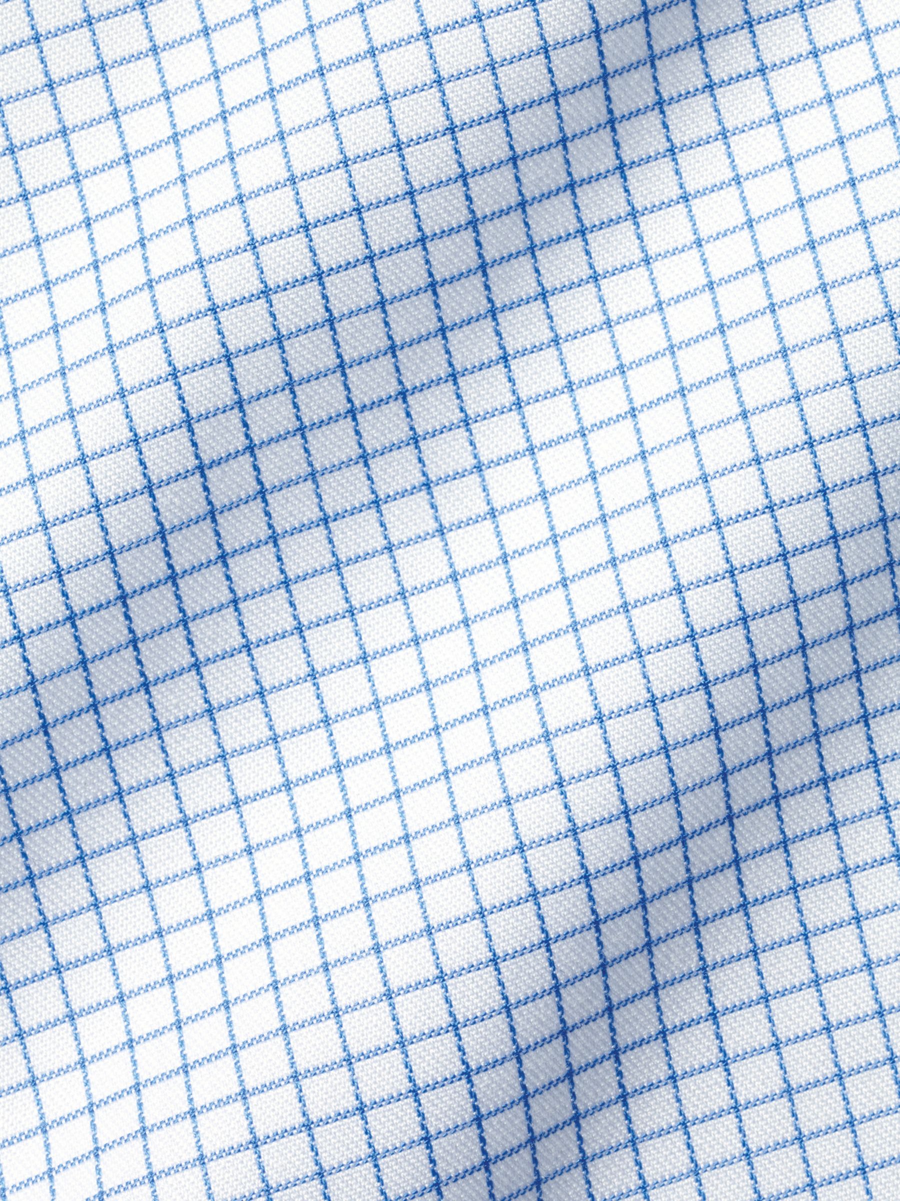 Charles Tyrwhitt Classic Collar Non-Iron Twill Mini Grid Slim Fit Shirt, Cornflower Blue, 15.5 34