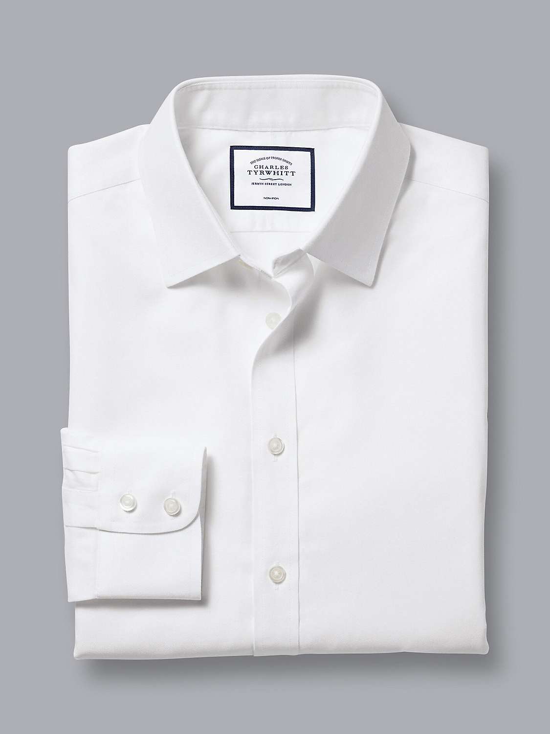 Charles Tyrwhitt Classic Collar Non-Iron Twill Slim Fit Shirt, White at ...