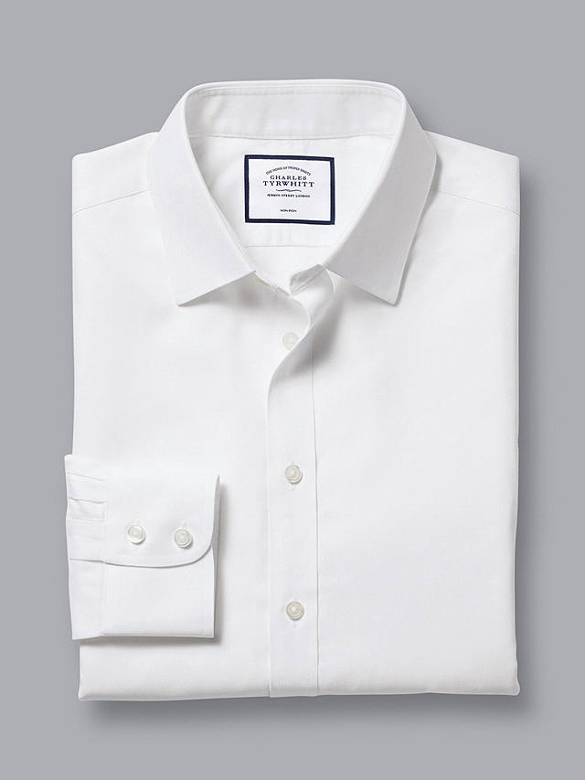 Charles Tyrwhitt Classic Collar Non-Iron Twill Slim Fit Shirt, White
