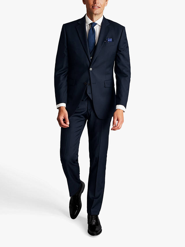 Charles Tyrwhitt Natural Stretch Twill Suit Trousers, Navy at John ...