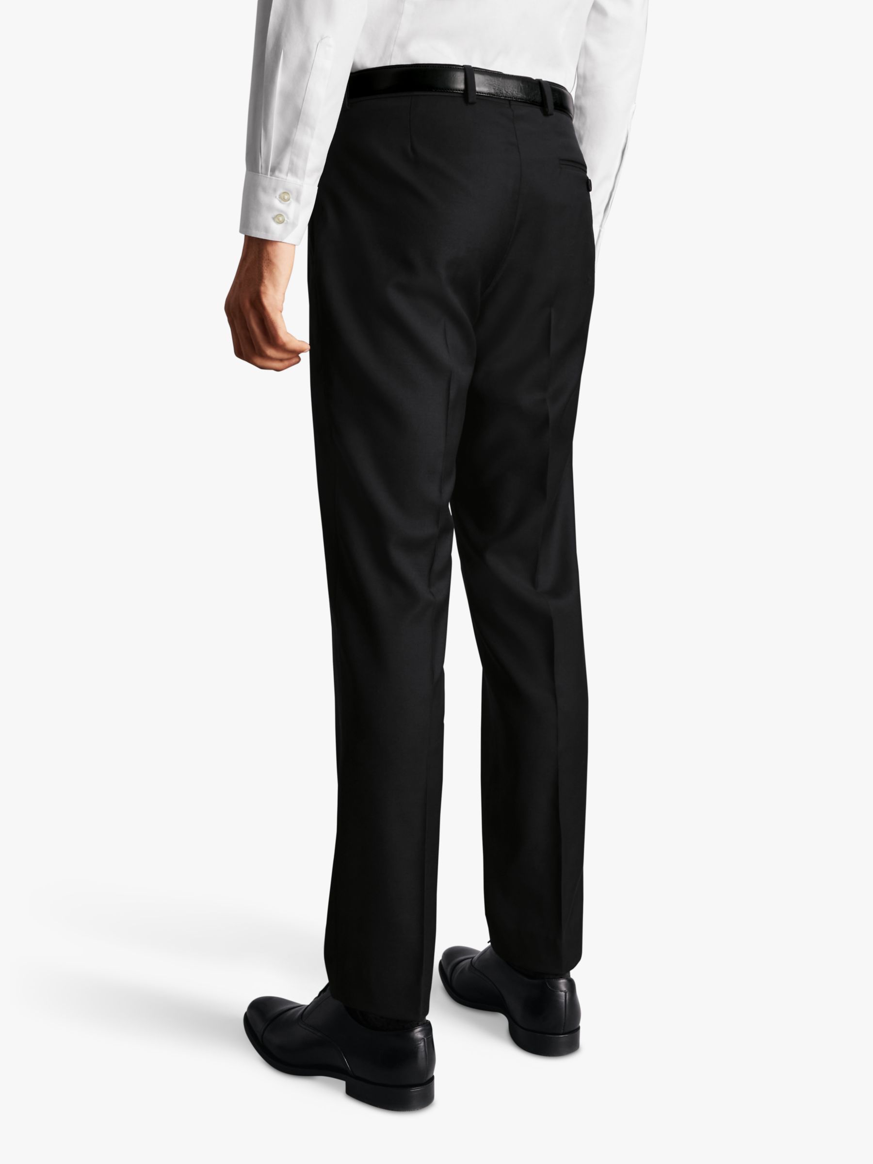Charles Tyrwhitt Natural Stretch Twill Suit Trousers, Black at John ...