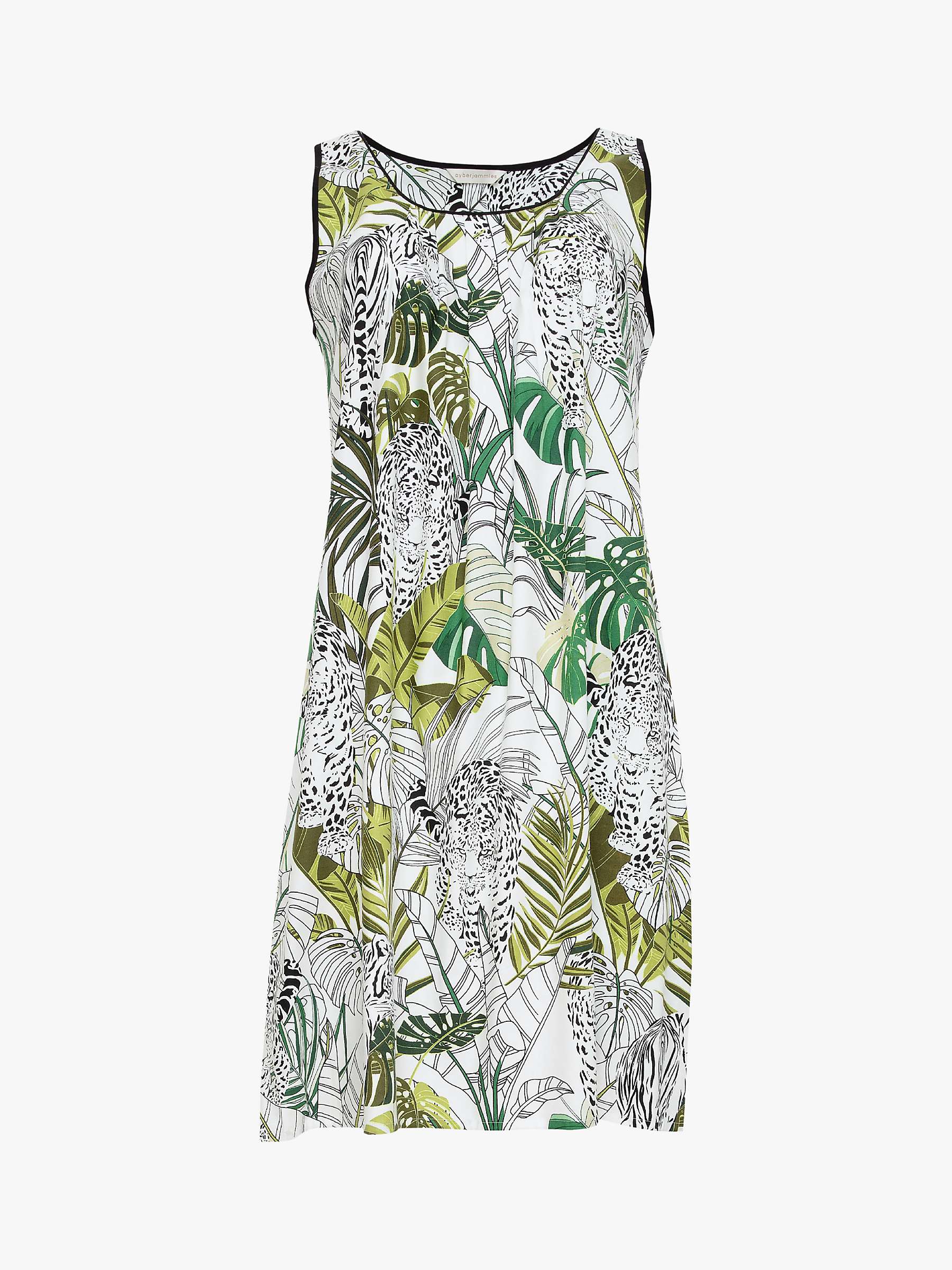 Buy Cyberjammies Tamsin Leopard and Floral Print Chemise, Green/Multi Online at johnlewis.com