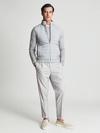 Reiss William Quilted Gilet, Soft Grey