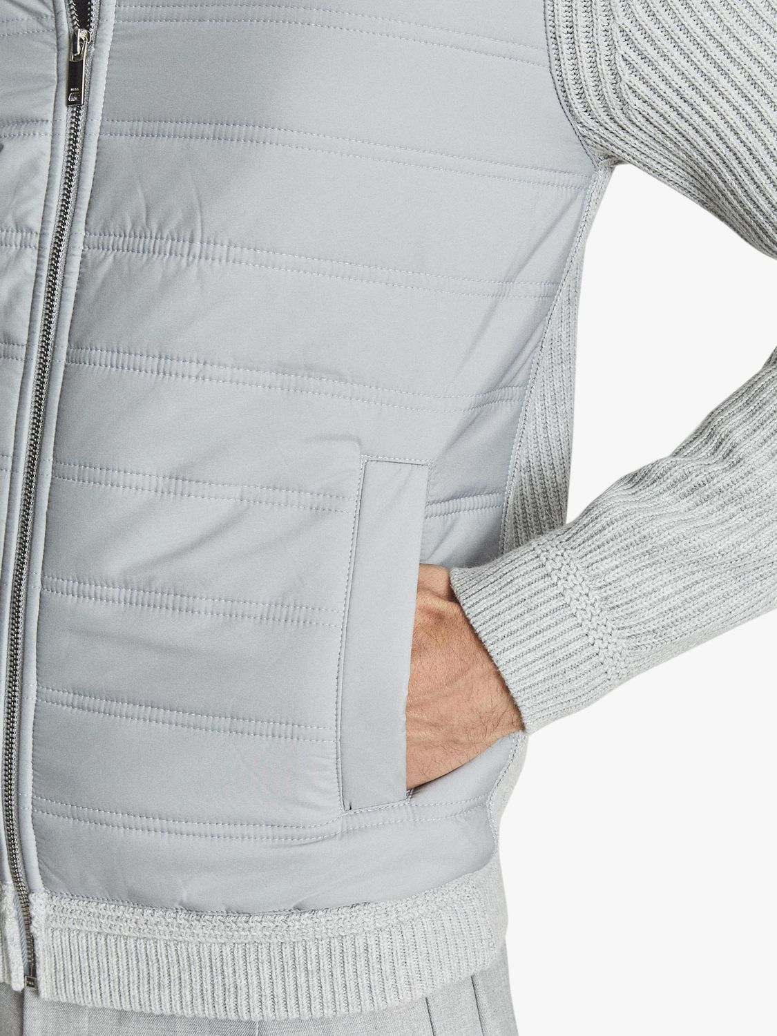 Reiss Trainer Jacket, Soft Grey at John Lewis & Partners