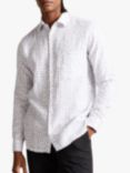 Ted Baker Aillon Spot Print Linen Shirt, Grey/Multi