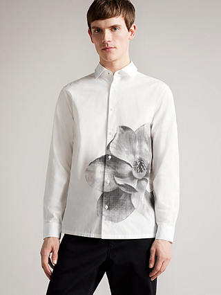 Ted Baker Durlo Photographic Floral Print Shirt, White