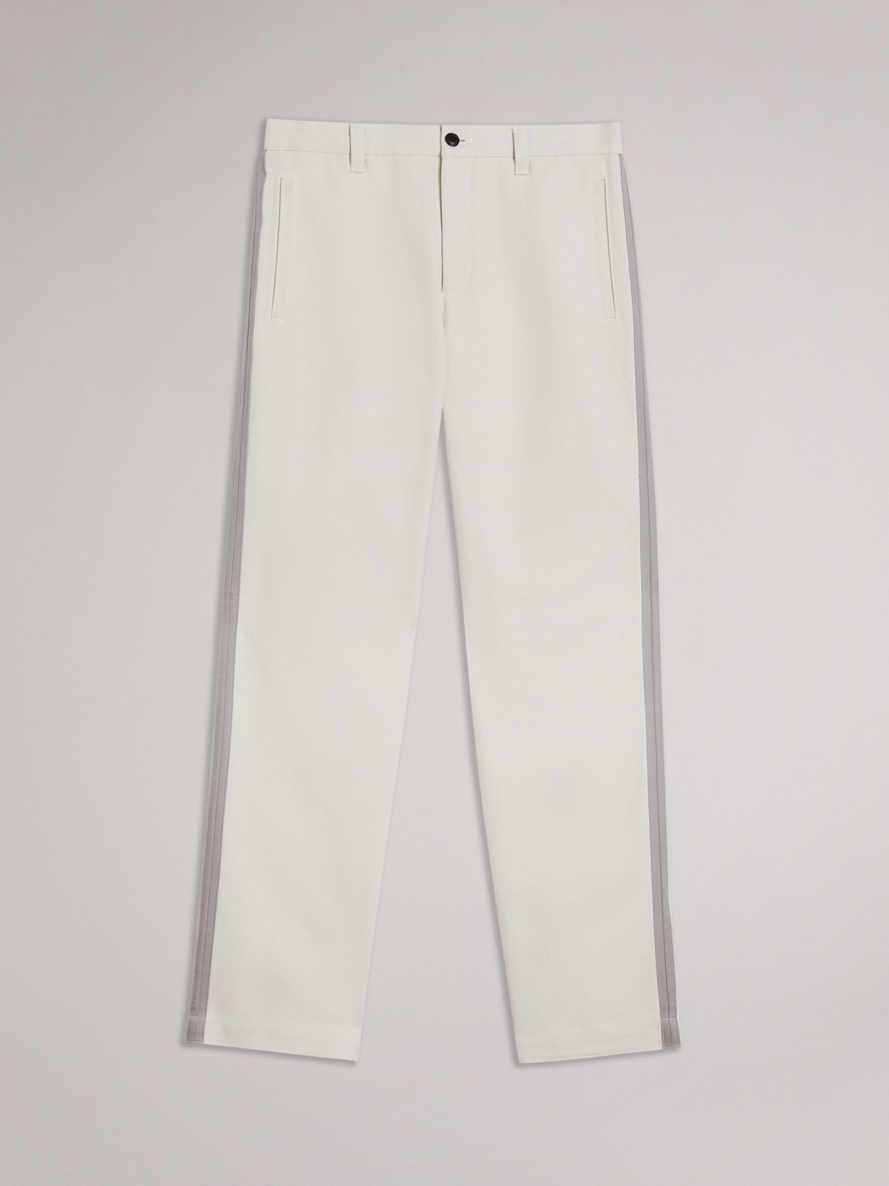 Ted Baker Abcott Side Stripe Trousers, Ecru at John Lewis & Partners