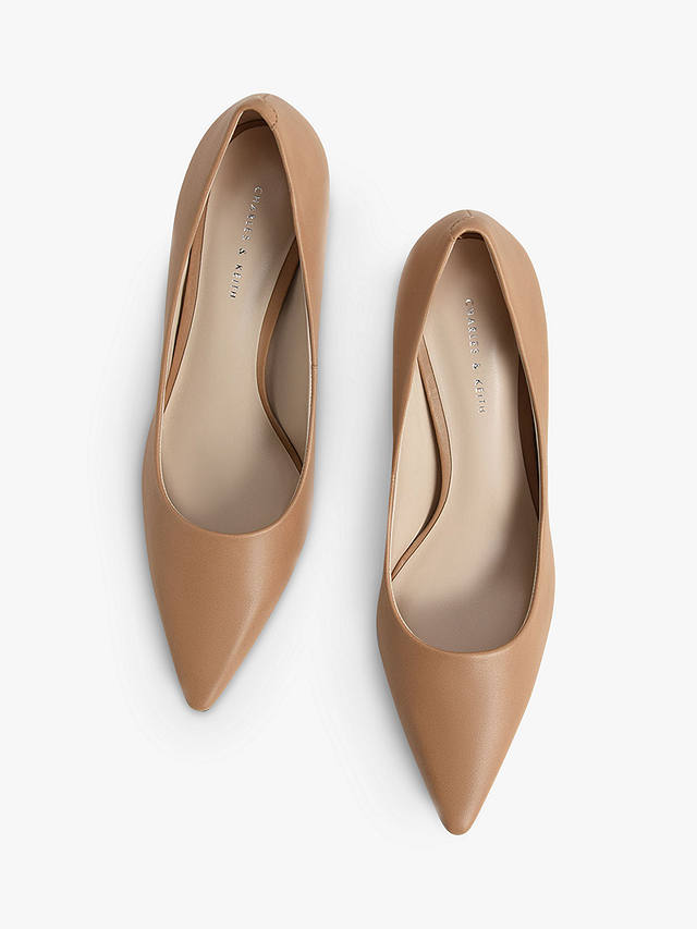 CHARLES & KEITH Spool Heel Court Shoes, Camel