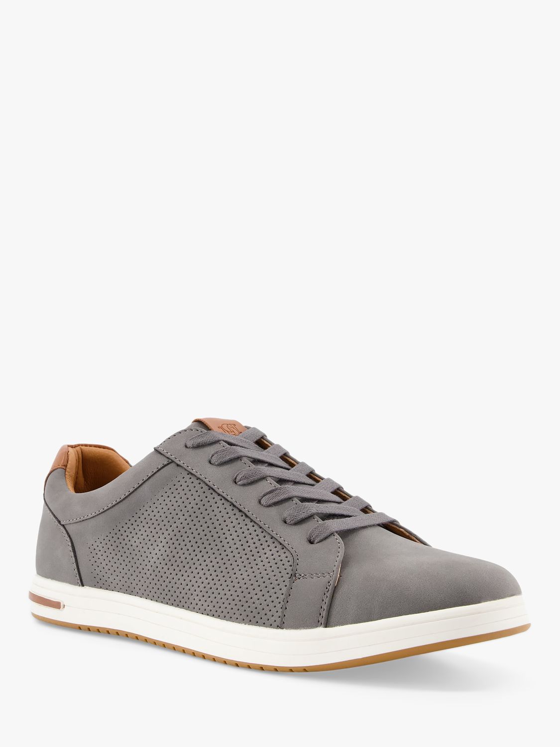 Dune Tezzy Suedette Lace Up Trainers, Grey-synthetic at John Lewis ...