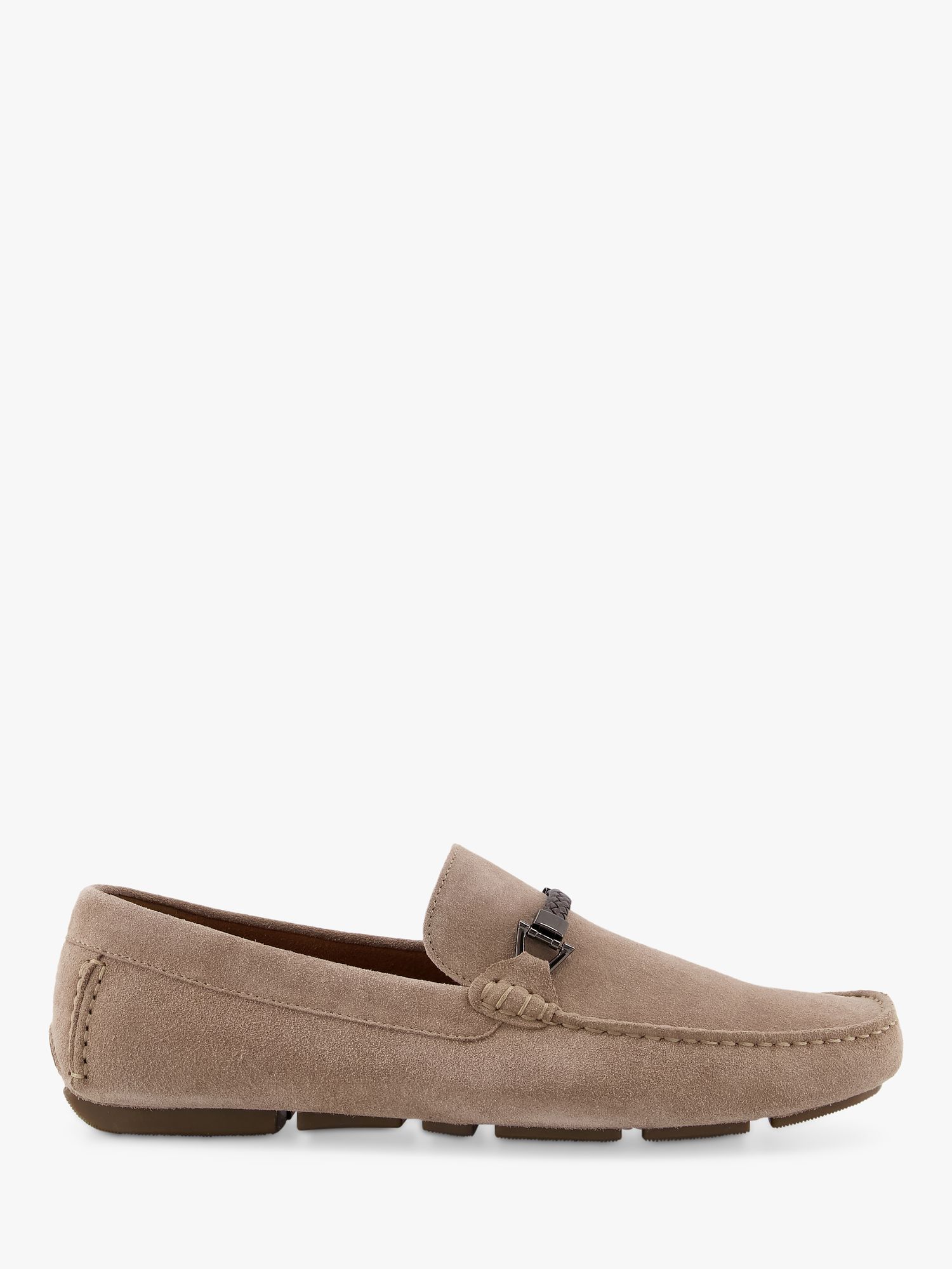 Dune Beacons Nubuck Loafers, Taupe at John Lewis & Partners