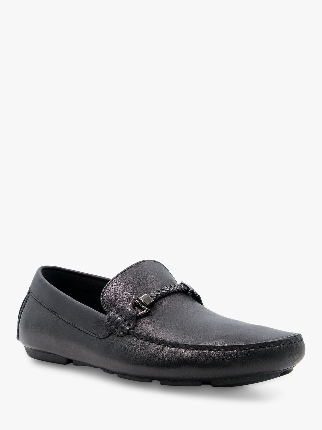 Dune Beacons Leather Loafers, Black, 6