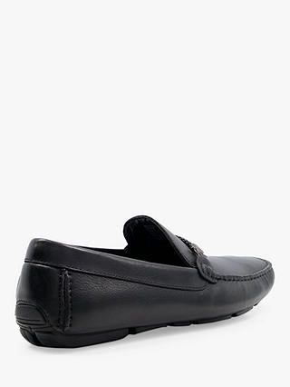 Dune Beacons Leather Loafers, Black-leather
