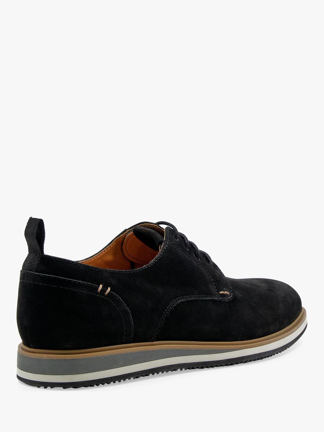 Dune Bucatini Nubuck Wedge Sole Lace Up Shoes, Black at John Lewis ...