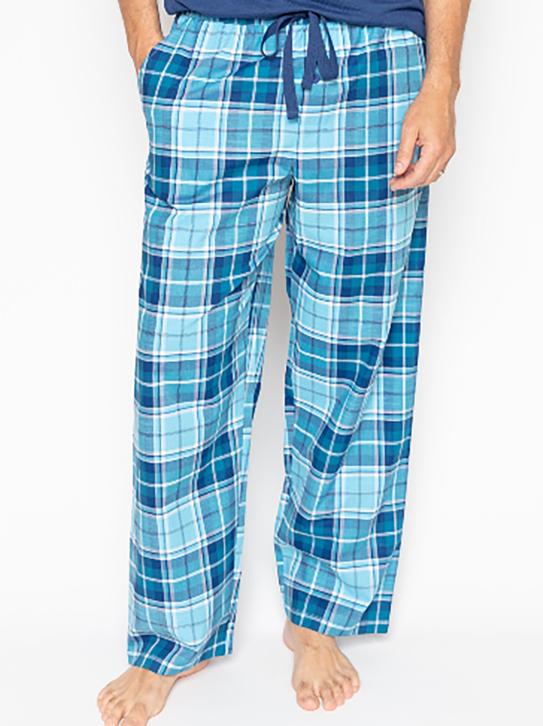 XL Pyjama Top Mens Cyberjammies Oscar Woven Blue Short Sleeve Tile Print S 
