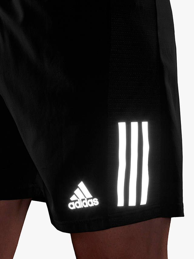 adidas Own The Run Recycled Running Shorts, Black/Reflective Silver at ...