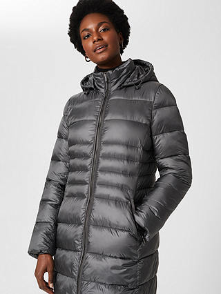 Hobbs Danika Longline Puffer Jacket, Charcoal Grey