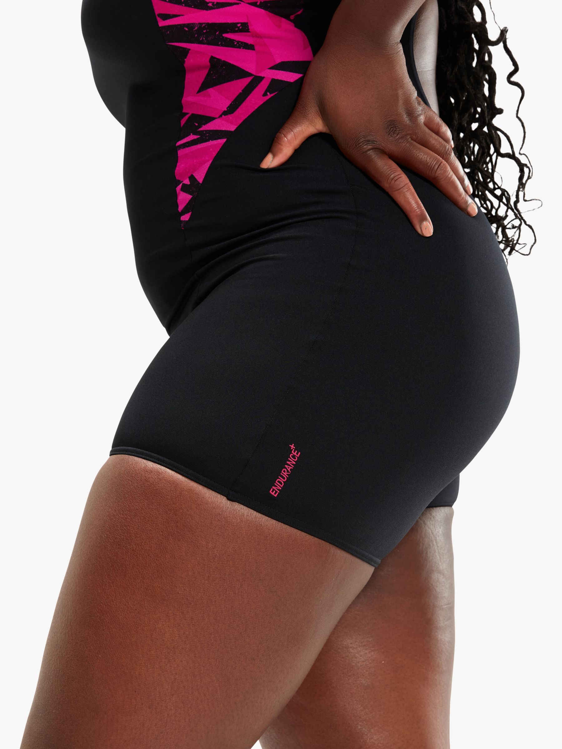 Speedo Hyperboom Splice Muscleback Swimsuit, Black/Electric Pink at John  Lewis & Partners