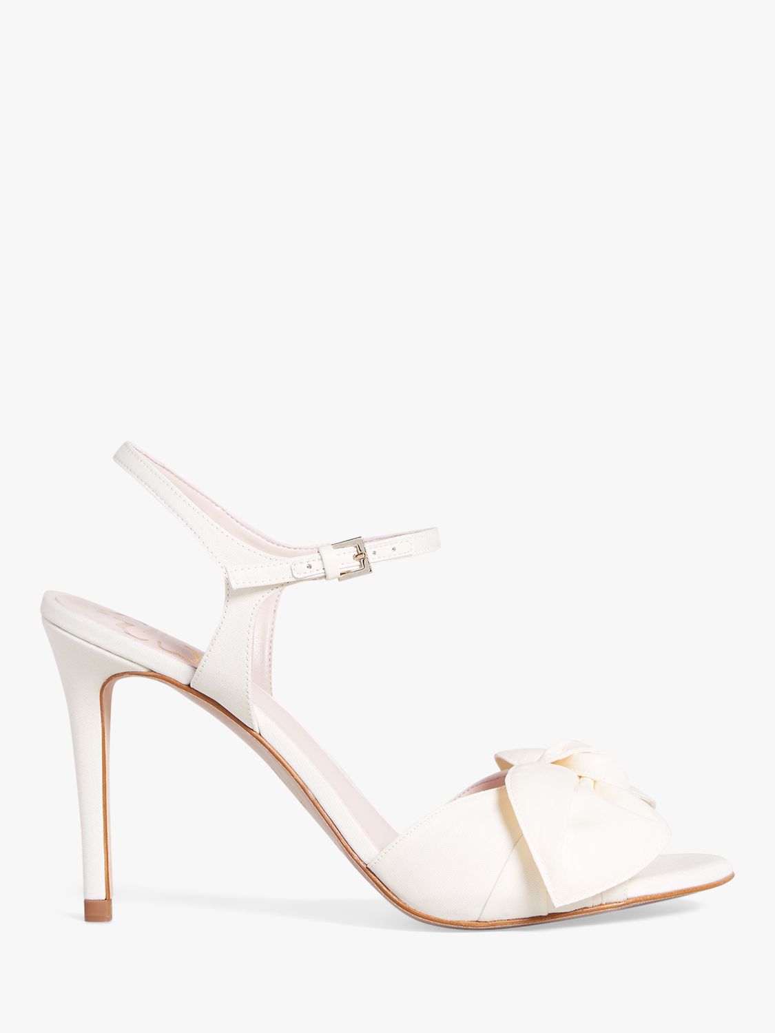 Ted Baker Heevia Bow Stiletto Heel Sandals, Ivory at John Lewis & Partners