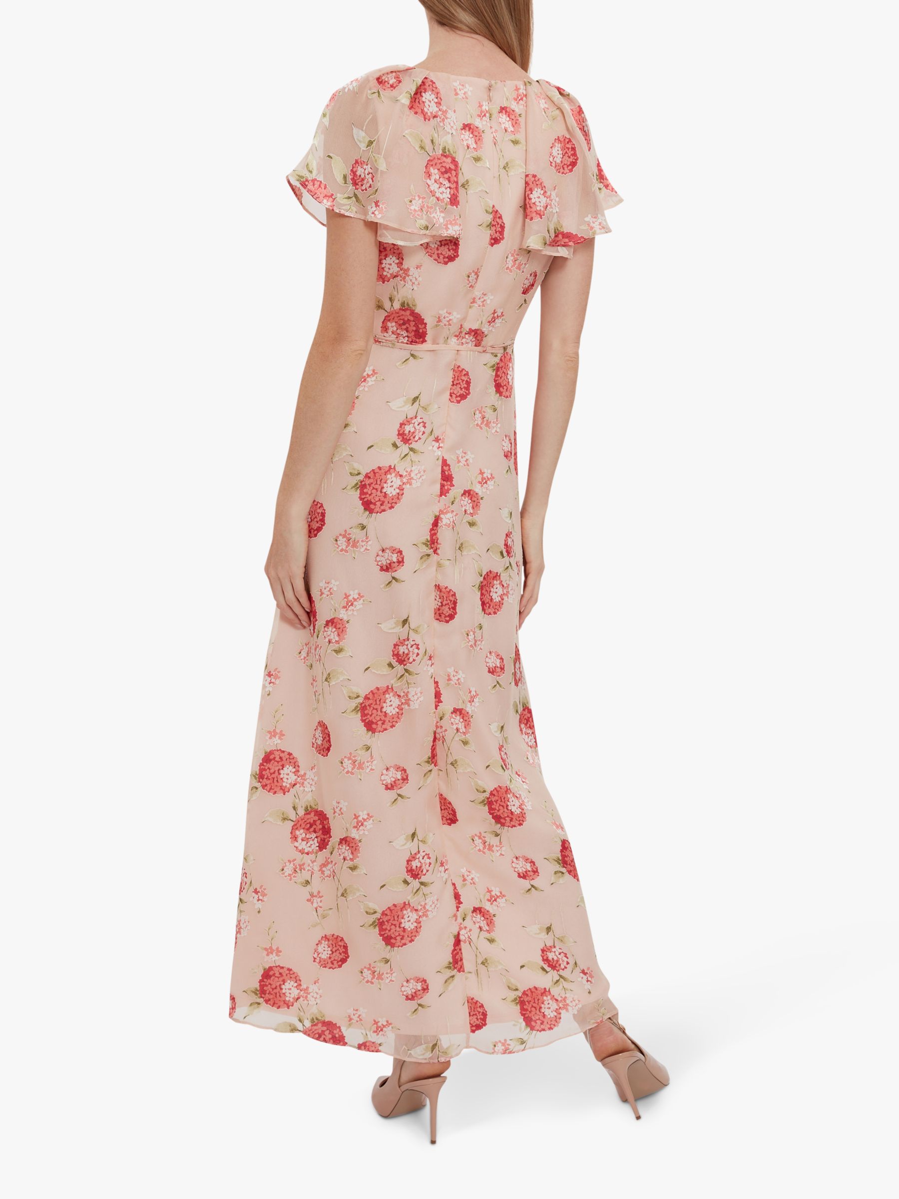 Gina Bacconi Ismeni Floral Print Maxi Dress, Pink, 8