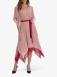 Gina Bacconi Valia Handkerchief Hem Midi Dress, Soft Rose/Red