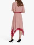 Gina Bacconi Valia Handkerchief Hem Midi Dress, Soft Rose/Red