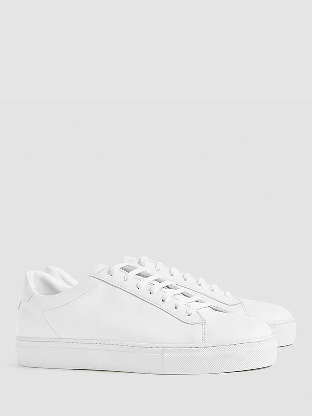 Reiss Finley Leather Trainers, White