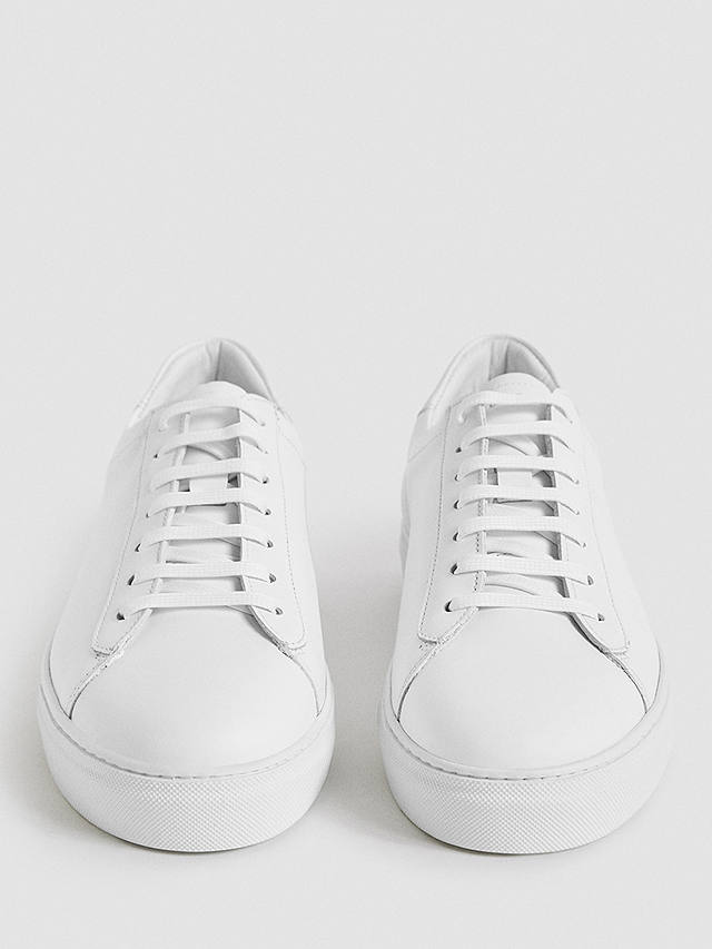 Reiss Finley Leather Trainers, White