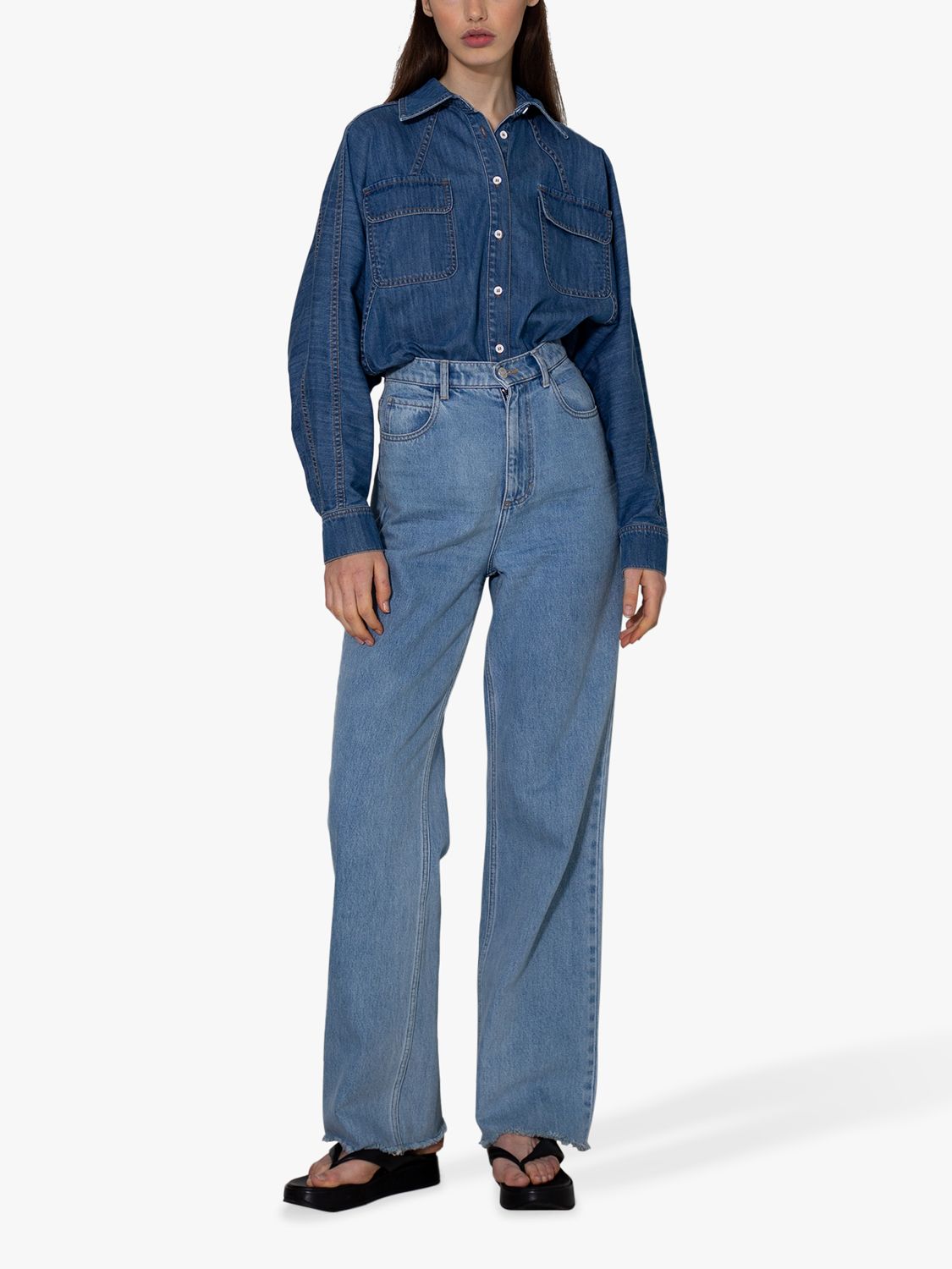 BLANCHE Caril High Waisted Jeans, Ashley Blue at John Lewis & Partners