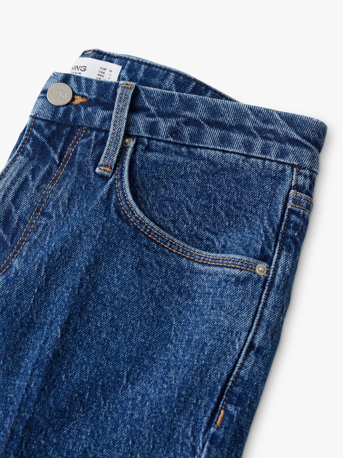 Mango Philipa Flared Jeans, Open Blue at John Lewis & Partners