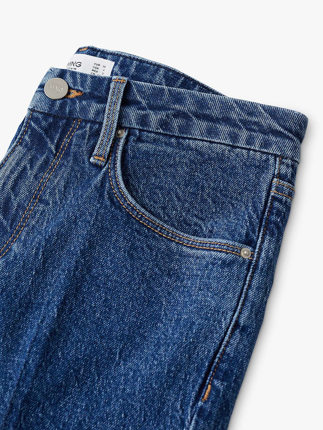 Mango Philipa Flared Jeans, Open Blue at John Lewis & Partners