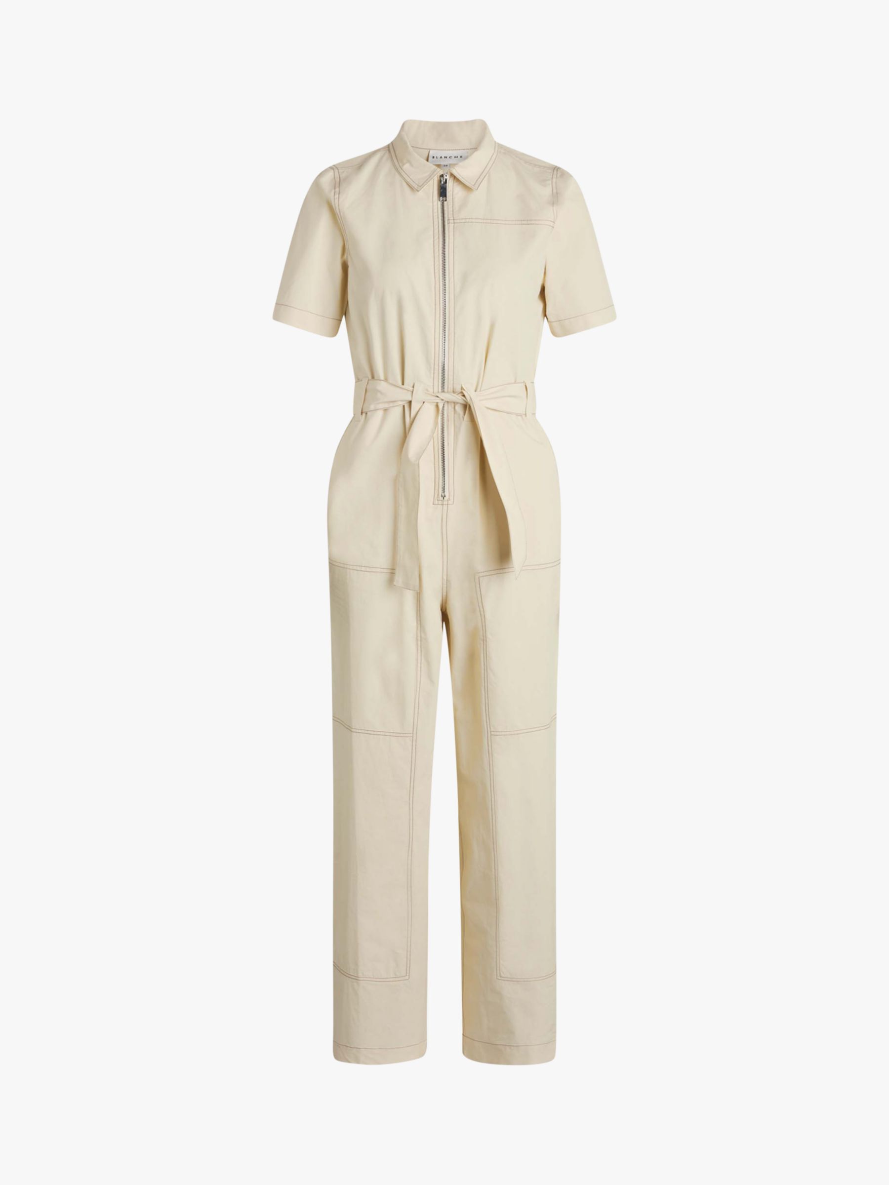 BLANCHE Ginsburg Zip Front Jumpsuit, Shortbread at John Lewis & Partners