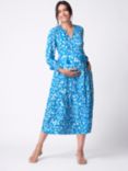 Seraphine Margaux Tiered Boho Maternity & Nursing Dress, Blue