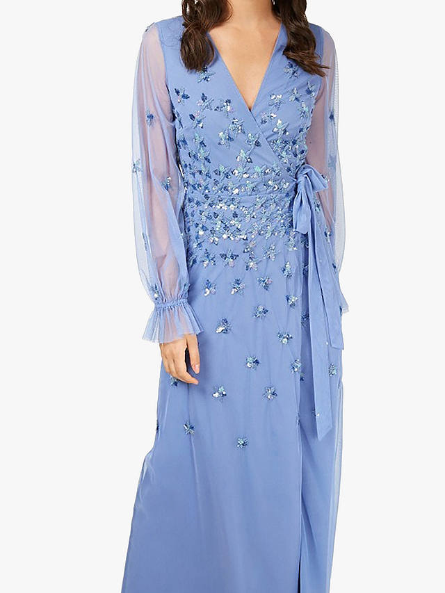 Little Mistress Floral Embellished Maxi Dress, Blue