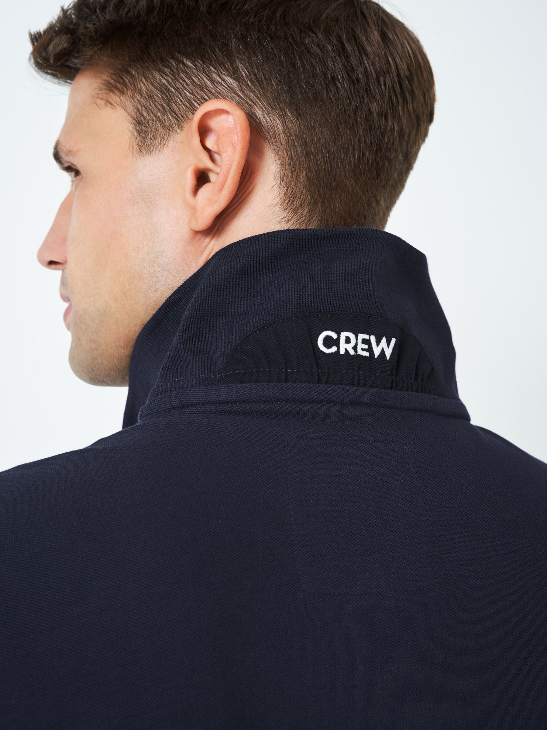 Crew Clothing Stretch Pique Polo Shirt, Navy Blue, XS