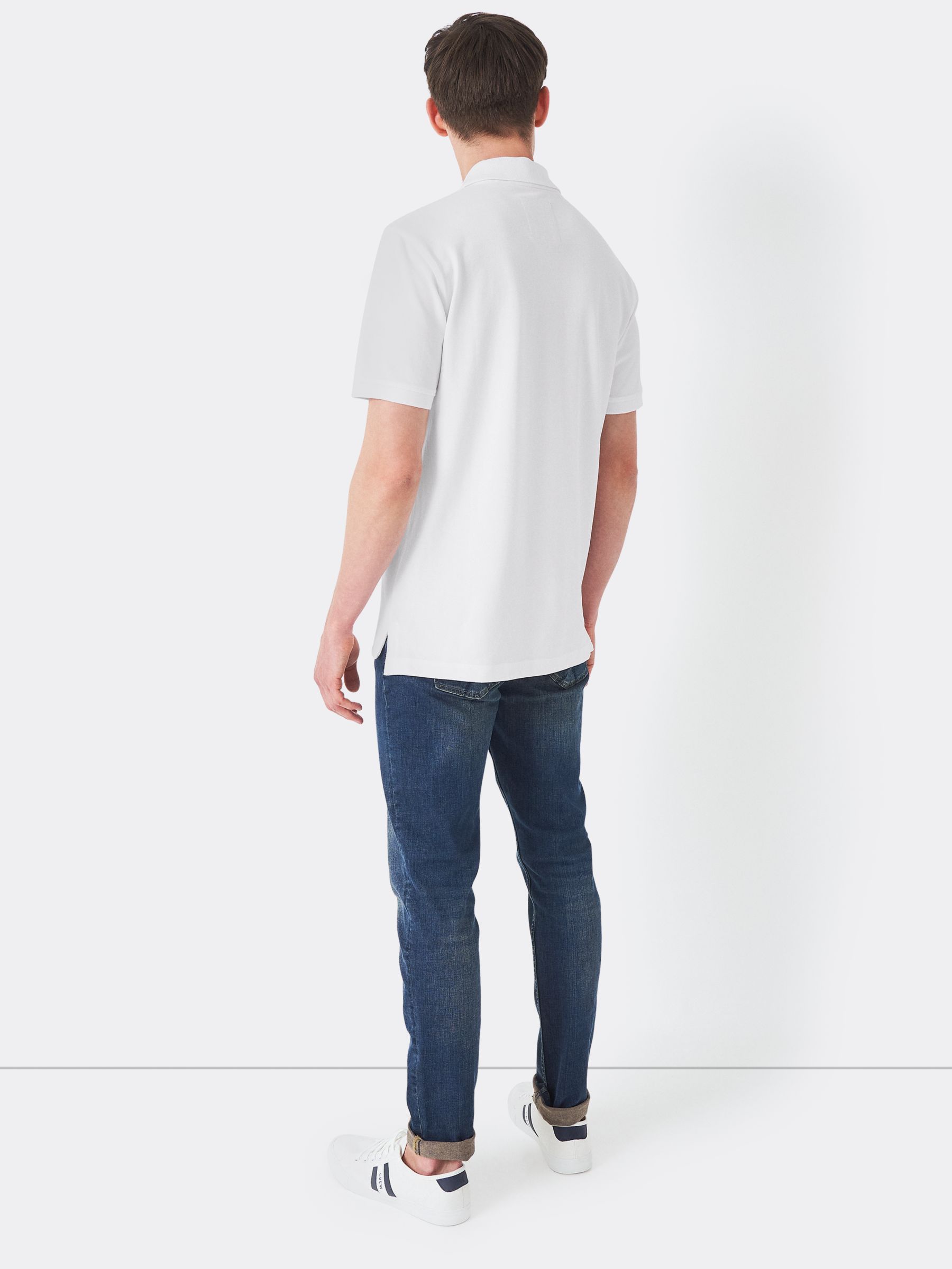 Crew Clothing Stretch Pique Slim Fit Polo Shirt, White, XS